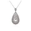 Image 2 : 14KT White Gold 1.50ctw Diamond Pendant With Chain