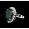 Image 2 : 14KT White Gold 11.46ct Emerald and Diamond Ring