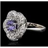 Image 2 : 14KT White Gold 1.76ct Tanzanite and Diamond Ring
