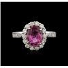 Image 1 : 18KT White Gold 2.25ct Pink Sapphire and Diamond Ring