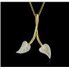 Image 1 : 18KT Yellow Gold 0.25ctw Diamond Pendant With Chain