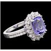 Image 2 : 14KT White Gold 3.60ct Tanzanite and Diamond Ring