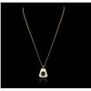 Image 2 : 10KT Yellow Gold 3.36ct Sapphire and Diamond Pendant With Chain