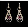 Image 1 : 14KT Yellow Gold 3.02ctw Ruby and Diamond Earrings