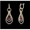 Image 2 : 14KT Yellow Gold 3.02ctw Ruby and Diamond Earrings