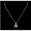 Image 2 : 14KT White Gold 6.68ctw Black Diamond Pendant With Chain