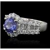Image 2 : 14KT White Gold 2.52ct Tanzanite and Diamond Ring