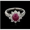 Image 1 : 14KT White Gold 1.64ct Ruby and Diamond Ring