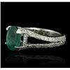 Image 2 : 14KT White Gold 1.80ct Emerald and Diamond Ring