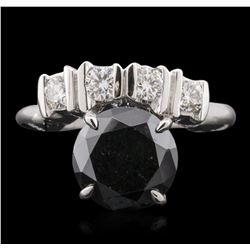 14KT White Gold 0.50ctw Black Diamond Ring