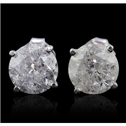 14KT White Gold 3.00ctw Diamond Stud Earrings