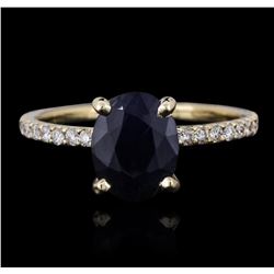 14KT Yellow Gold 2.05ct Sapphire and Diamond Ring