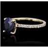 Image 2 : 14KT Yellow Gold 2.05ct Sapphire and Diamond Ring