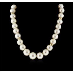 14KT Yellow Gold Cultured Pearl and Diamond Necklace