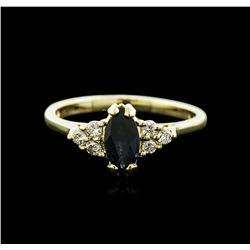 14KT Yellow Gold 0.22ct Sapphire and Diamond Ring