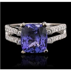 18KT White Gold 3.95ct Tanzanite and Diamond Ring