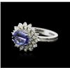 Image 2 : 14KT White Gold 1.79ct Tanzanite and Diamond Ring