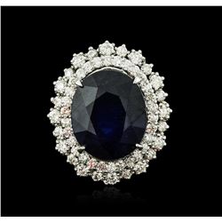 14KT White Gold 16.15ct Sapphire and Diamond Ring