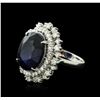 Image 2 : 14KT White Gold 16.15ct Sapphire and Diamond Ring