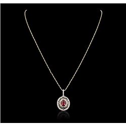 14KT Two-Tone Gold 1.53ct Ruby and Diamond Pendant With Chain