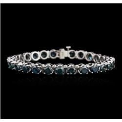 14KT White Gold 16.98ctw Blue Diamond Tennis Bracelet