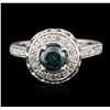 Image 1 : 14KT White Gold 1.57ctw Blue Diamond Ring