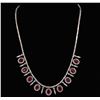 Image 1 : 14KT White Gold GIA Certified 12.20ctw Ruby and Diamond Necklace
