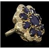 Image 2 : 14KT Yellow Gold 8.21ctw Sapphire and Diamond Ring