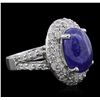 Image 2 : 14KT White Gold 8.71ct Tanzanite and Diamond Ring