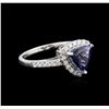 Image 2 : 14KT White Gold 1.64ct Synthetic Tanzanite and Diamond Ring