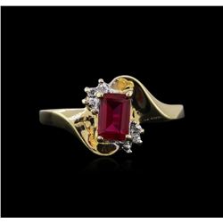 10KT Yellow Gold 0.50ct Ruby and Diamond Ring