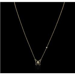 14KT Yellow Gold 0.03ct Diamond Butterfly Necklace