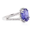 Image 2 : 14KT White Gold 5.00ct Tanzanite and Diamond Ring