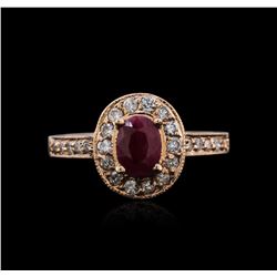 14KT Rose Gold 0.78ct Ruby and Diamond Ring