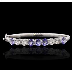 14KT White Gold 3.85ctw Tanzanite and Diamond Bracelet