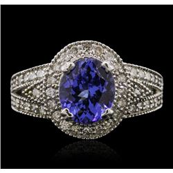 14KT White Gold 2.64ct Tanzanite and Diamond Ring