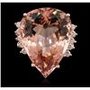 Image 1 : 14KT Rose Gold 27.75ct GIA Certified Morganite and Diamond Ring