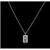 Image 2 : 14KT White Gold 1.43ctw Diamond Pendant With Chain