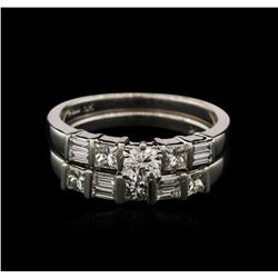 1.45ctw Diamond Wedding Ring Set - Platinum