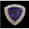 Image 1 : 14KT Yellow Gold 21.69ct GIA Cert Tanzanite and Diamond Ring