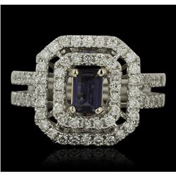 14KT White and Yellow Gold 0.40ct Tanzanite and Diamond Ring