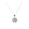 Image 1 : 14KT White Gold 4.40ctw Tanzanite and Diamond Pendant With Chain