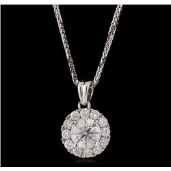 14KT White Gold 0.96ctw Diamond Pendant With Chain