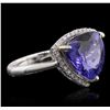 Image 2 : 14KT Two-Tone Gold 6.18ct Tanzanite and Diamond Ring