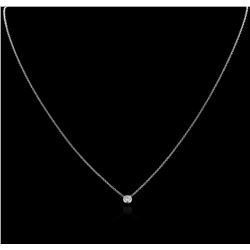 14KT White Gold 0.09ct Diamond Solitaire Necklace