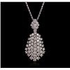 Image 3 : 14KT White Gold 6.92ctw Diamond Pendant with Chain
