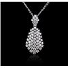 Image 4 : 14KT White Gold 6.92ctw Diamond Pendant with Chain