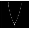Image 2 : 18KT White Gold 0.10ctw Diamond Pendant With Chain