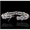 Image 3 : 14KT White Gold 5.81ctw Tanzanite and Diamond Bracelet