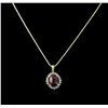 Image 2 : PLATED SILVER 23.51ct Ruby and White Topaz Pendant With Chain